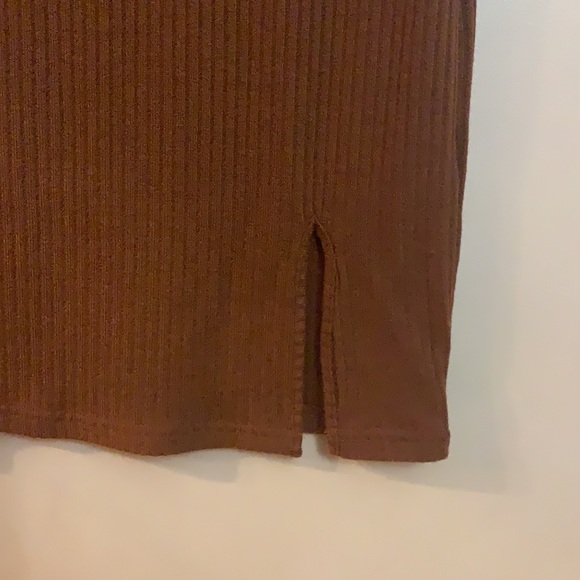 NWOT Brown short-sleeve bodycon dress - Picture 6 of 6
